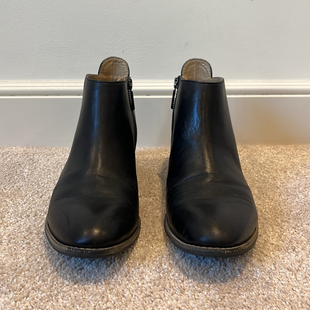 NEW Karl Lagerfeld Paris, Black Leather Ankle Boots, Size 9.5 - Picture 6 of 10